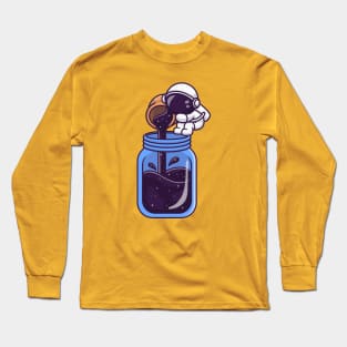 Cute Astronaut Fill In Jar Cartoon Long Sleeve T-Shirt